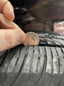 Appropriate Tread depth using the quarter trick