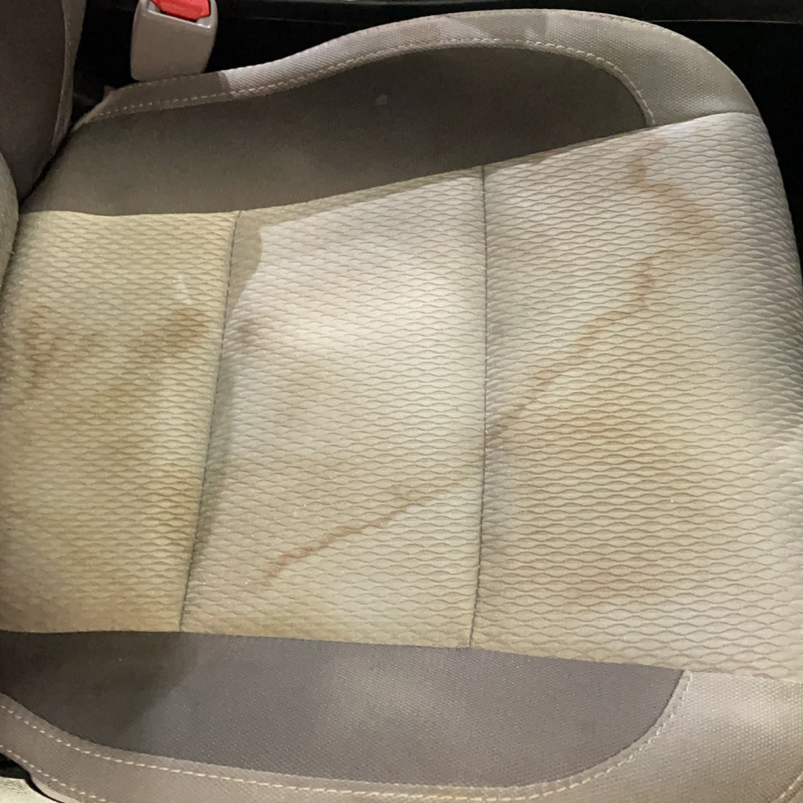 coffee stain on a car seat